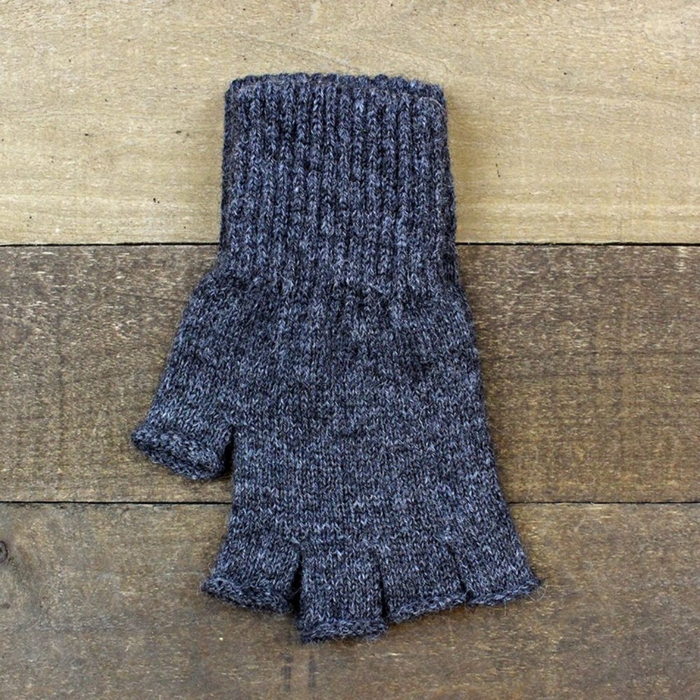 Medium Gray Alpaca Fingerless Gloves NWT